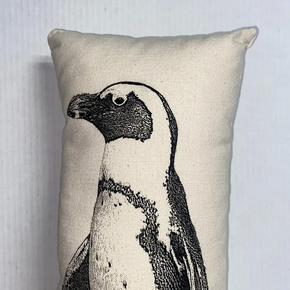 Eric & Christopher Penguin Small Cotton Canvas Pillow 15
